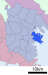 Location of Naka ward Yokohama city Kanagawa prefecture Japan